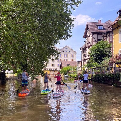 Standup-Paddling SUP auf dem Neckar: Die Touren führen mitten durch die Altstadt